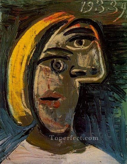 Head Woman with blond hair Marie Therese Walter 1939 cubist Pablo Picasso Oil Paintings